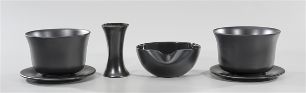 Appraisal: Six black ceramics by Elsa Peretti for Tiffany Co including