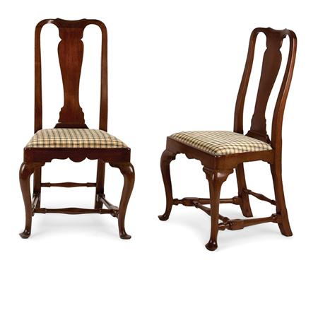 Appraisal: Pair of Queen Anne Mahogany Side Chairs Estimate -