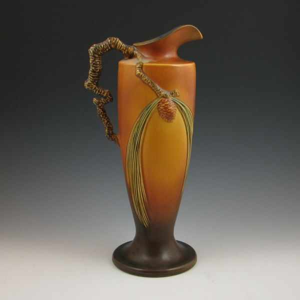 Appraisal: Roseville Pine Cone ewer in brown Marked Roseville - ''