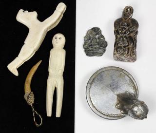 Appraisal: lot of Native American decorative group including Inuit whale bone