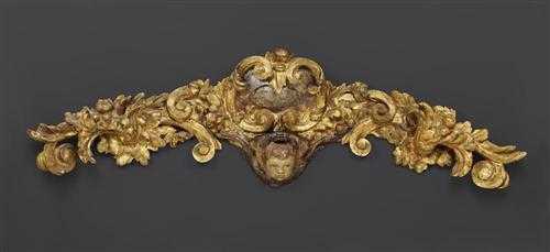 Appraisal: PAINTED SOPRAPORTE A L'ANGELOT Baroque probably Venice th century Carved