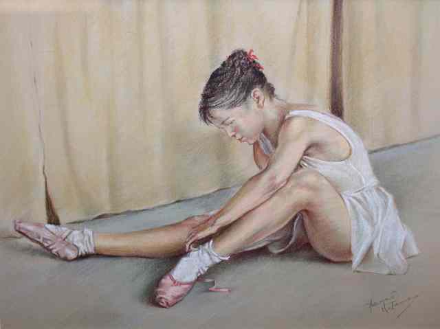 Appraisal: FRANCO MATANIA - A seated ballet dancer adjusting her shoes