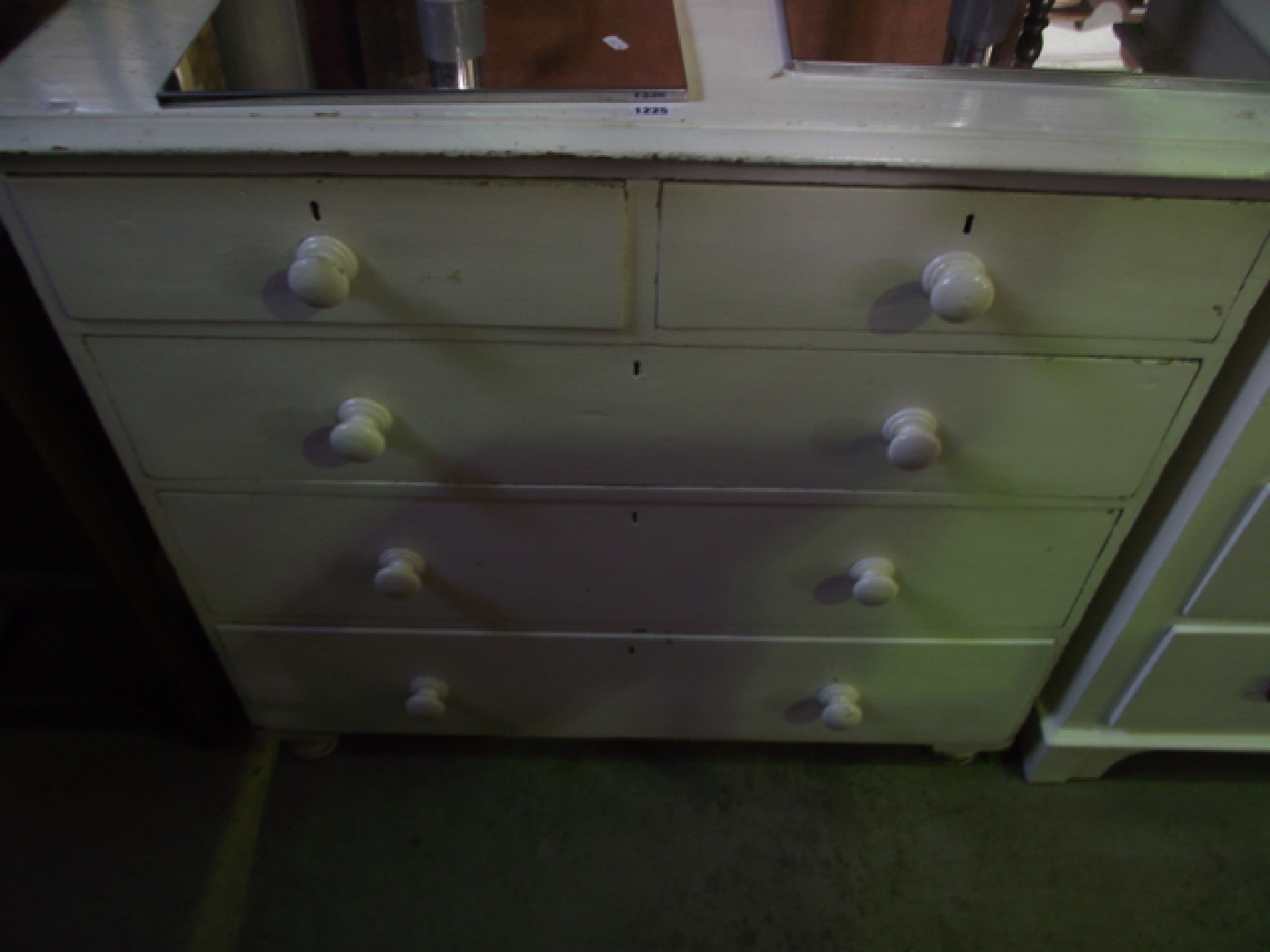 Appraisal: A Victorian painted pine chest with three long and two