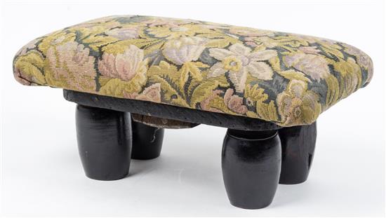 Appraisal: Sale Lot A Biedermeier Style Foot Stool with a tapestry