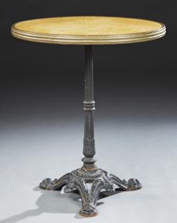 Appraisal: French Marble Top Bistro Table late th c the circular