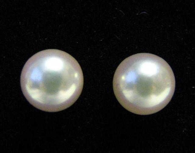 Appraisal: Pair of Mikimoto Pearl studs approx mm each on K