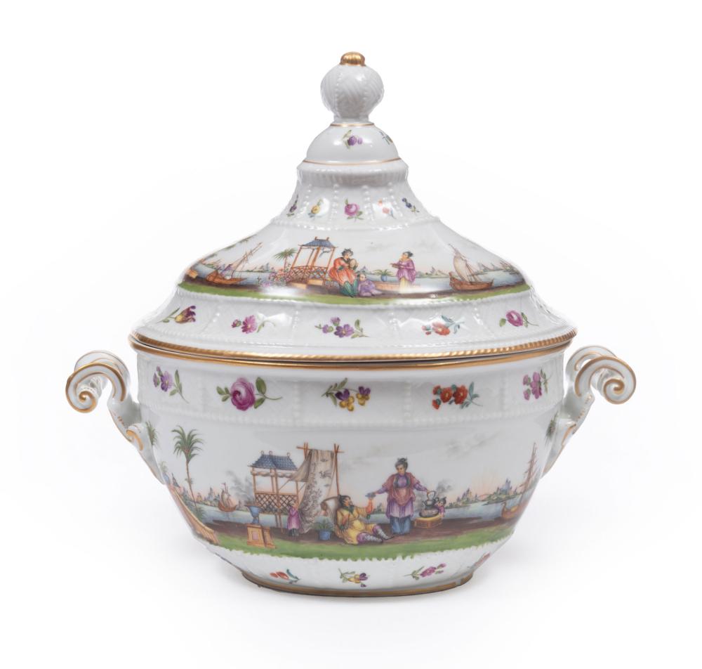 Appraisal: Ludwigsburg Polychrome and Gilt Porcelain Covered Tureen late th early