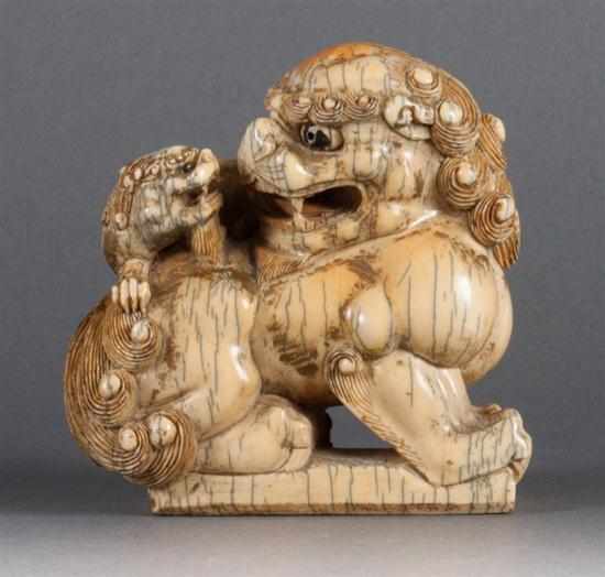 Appraisal: Chinese carved ivory foo dog th century large foo dog