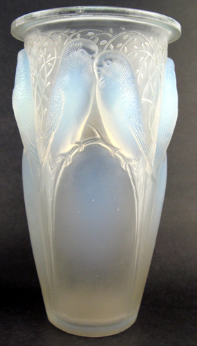 Appraisal: R LALIQUE CEYLAN VASE Marcilhac no p Opalescent crystal with