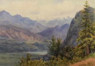 Appraisal: Fanny Lady Maxwell Lyte - watercolor of mountainous landscape Sight