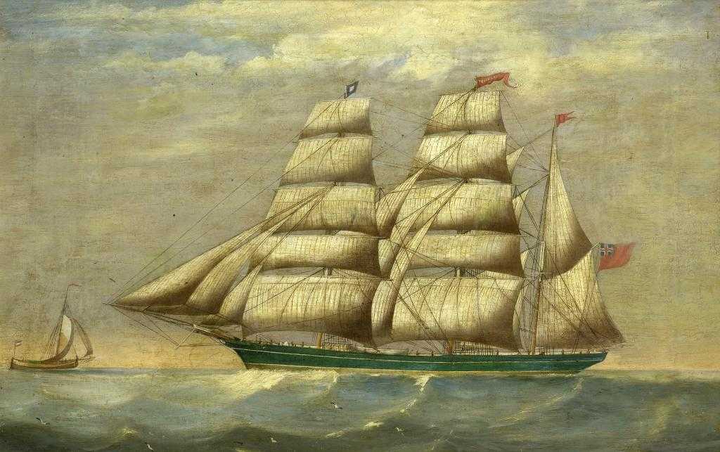 Appraisal: ENGLISH SCHOOL TH CENTURY PORTRAIT OF A THREE MASTED BARQUE