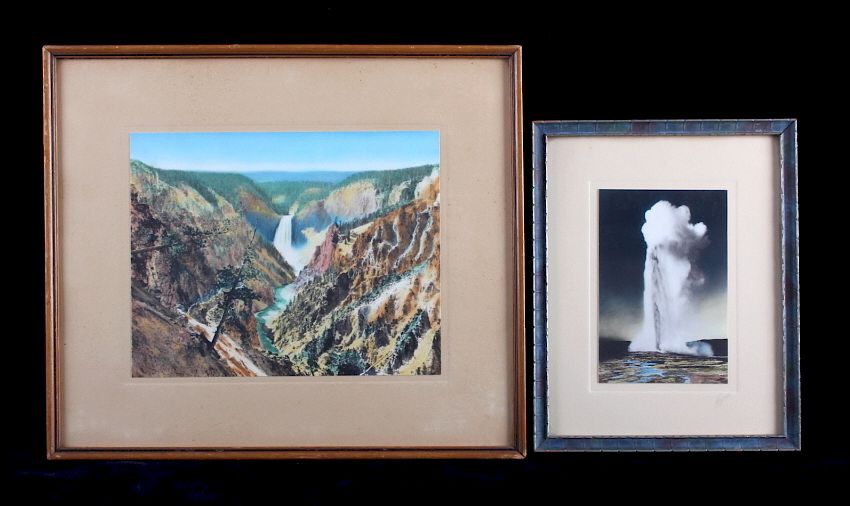 Appraisal: Haynes Yellowstone Park Hand Tinted Photographs This is a pair