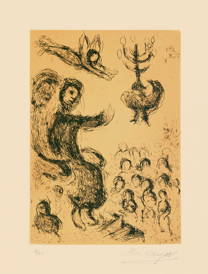 Appraisal: MARC CHAGALL Psaumes de David Etching printed in black with