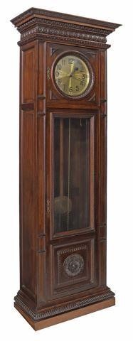 Appraisal: German longcase clock early th c carved walnut tall case