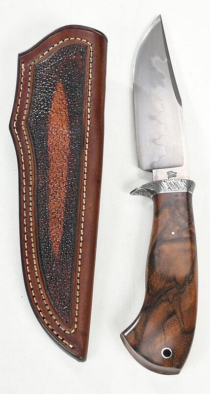 Appraisal: Burt Foster Small Fighter Knife forged clay-hardened blades marked BF