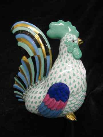 Appraisal: Herend Porcelain ''Fishnet'' Figurine of a Rooster green '' tall