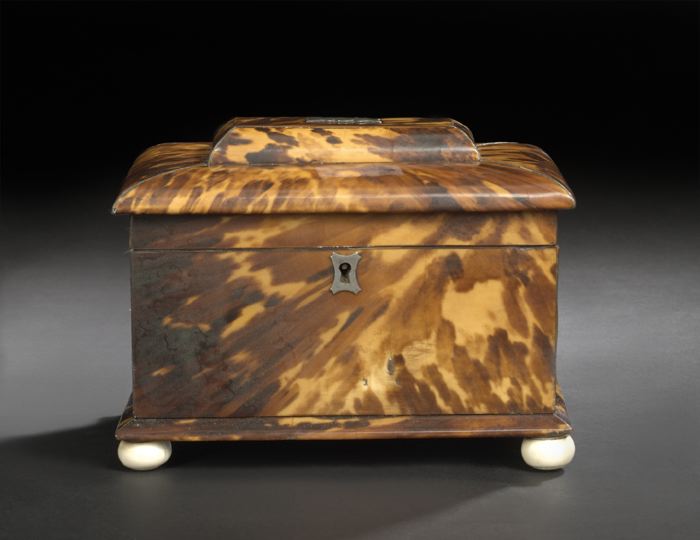 Appraisal: Georgian Tortoiseshell and Ivory Tea Box first quarter th century