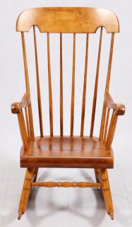 Appraisal: CONTEMPORARY MAPLE ROCKING CHAIR CONTEMPORARY MAPLE ROCKING CHAIR H W