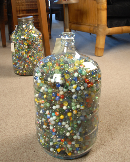 Appraisal: Large Gallon Jug of Assorted Marbles Approx marbles H dia