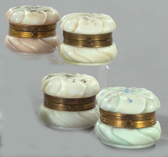 Appraisal: Collection of Four C F Monroe Gilt-Brass-Mounted Wave Crest Glass