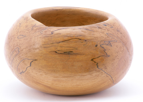 Appraisal: MARK LINDQUIST Spalted maple bowl with closed-in rim Signed Mark