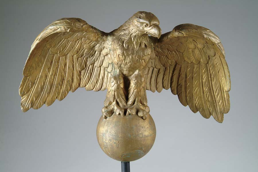 Appraisal: EAGLE FLAG POLE TOP Outstanding tin or zinc flagpole topper