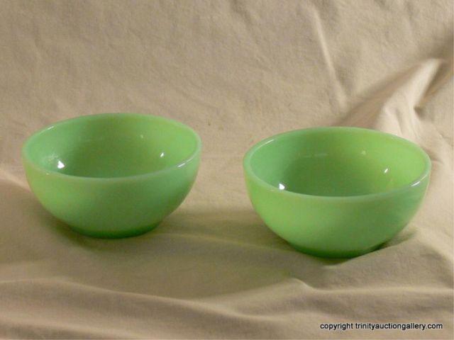 Appraisal: Fire King USA Original Jadeite Chili Bowls Pair - One