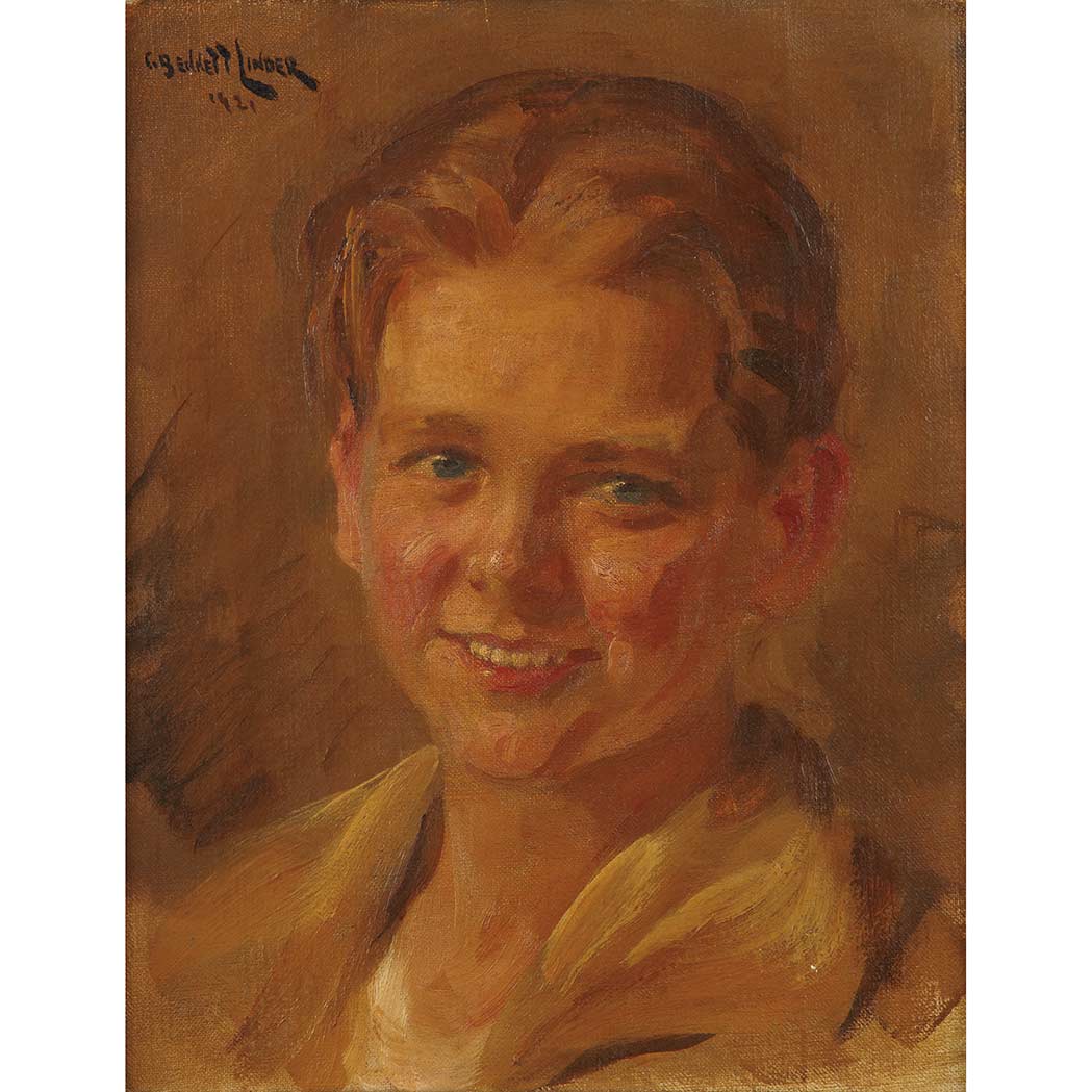 Appraisal: C Bennett Linder American b Portrait of Douglas Fairbanks Jr