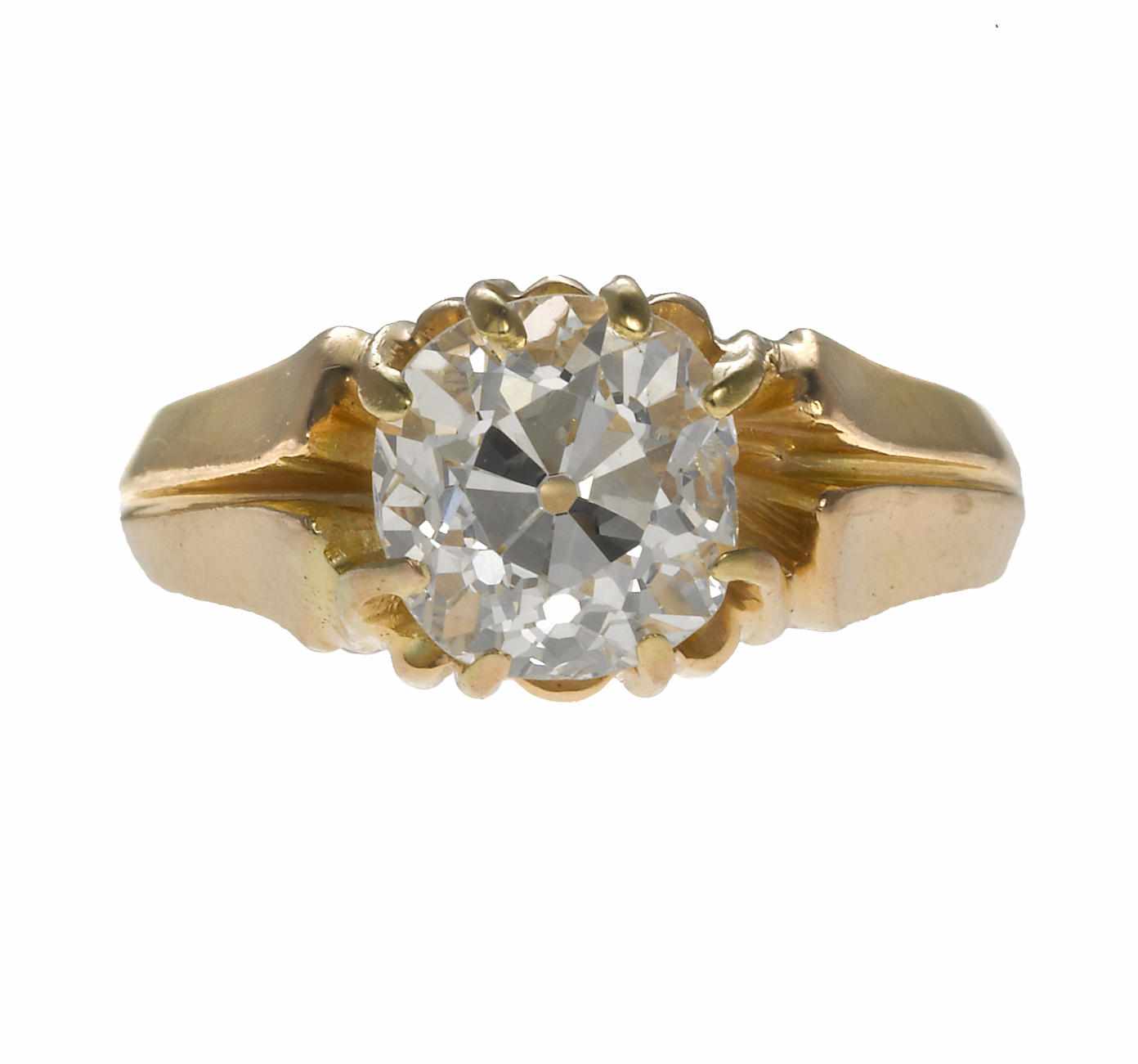 Appraisal: A diamond solitaire ring old mine-cut diamond weighing approximately carats