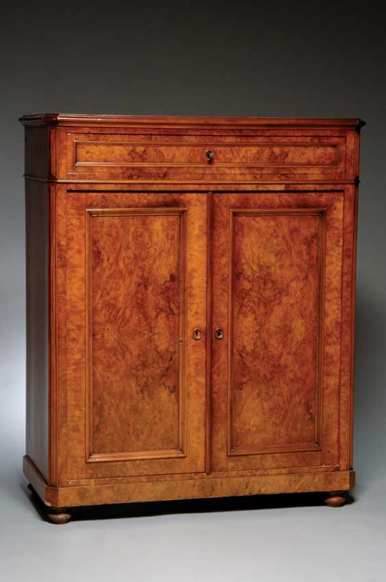 Appraisal: LARGE ANTIQUE WALNUT CABINET Antique American walnut cabinet with locked