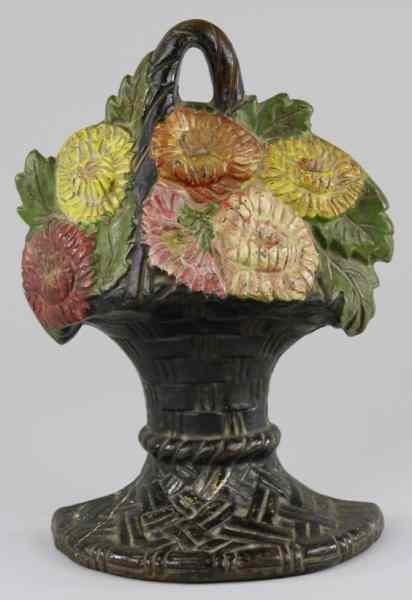 Appraisal: CHRYSANTHEMUMS DOORSTOP Embossed ''Copyright Waverly Studio Wilmette ILL '' depicts