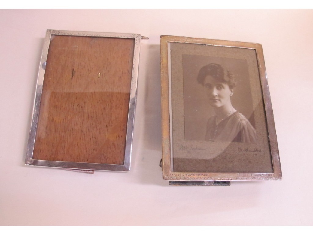 Appraisal: Pair of silver mounted photo frames Birmingham