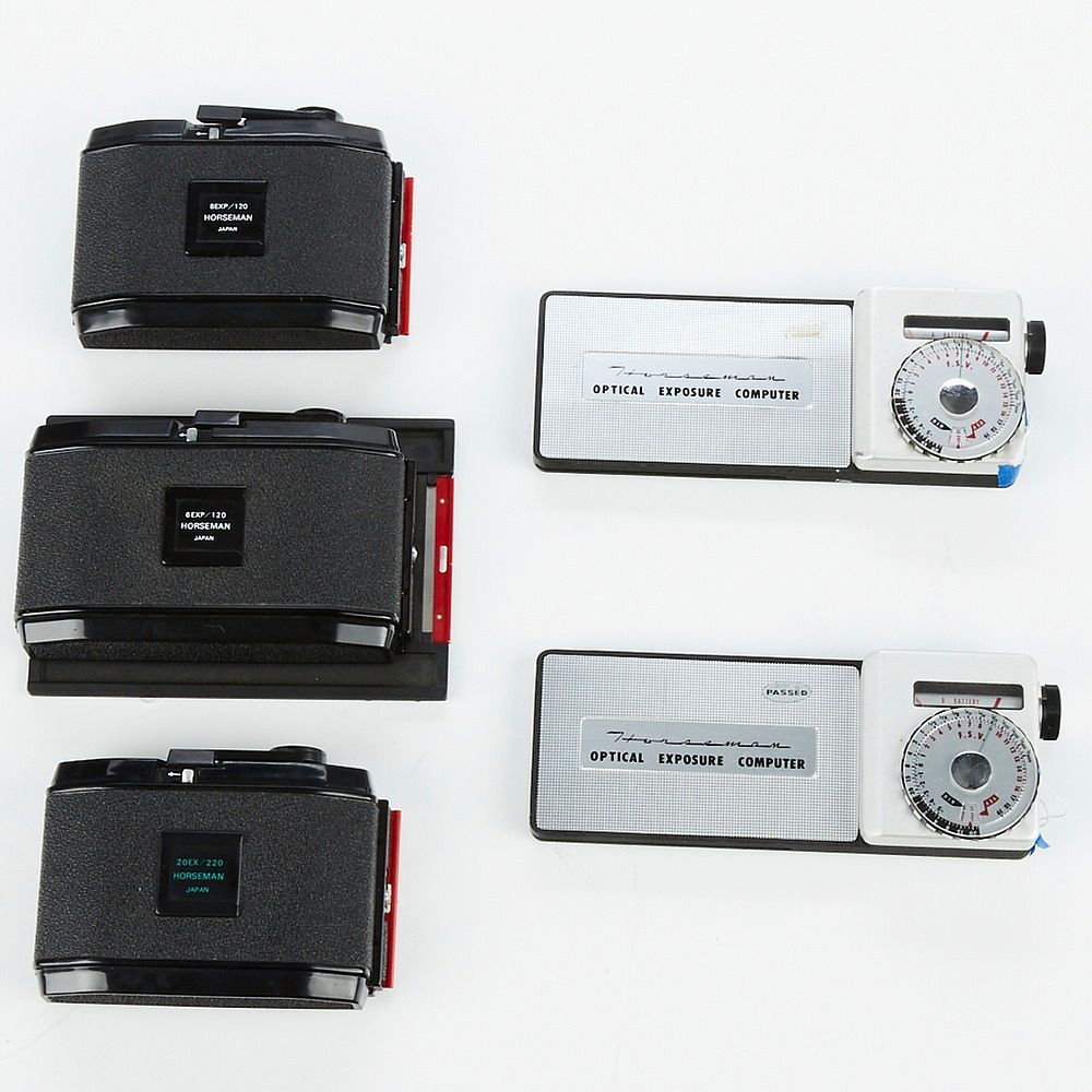 Appraisal: Grp Horseman Brand Camera Film Backs and Light Meters Group