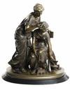 Appraisal: BRONZE SCULPTURE - Two Vestals Burning Love Letters after Jean-Louis