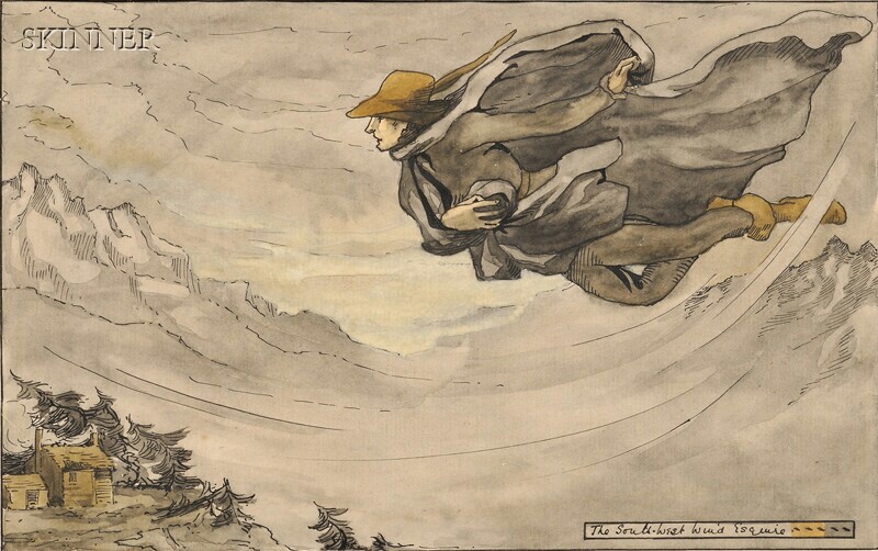 Appraisal: Attributed to Arthur Rackham British - The South-west Wind Esquire