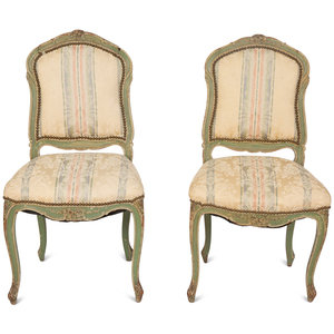 Appraisal: A Pair of Louis XVI Carved and Painted Side Chairs