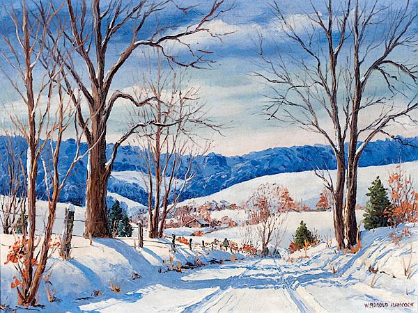 Appraisal: WILLIAM HAROLD HANCOCK AMERICAN - Winter Shadows Indianaoil on canvassigned