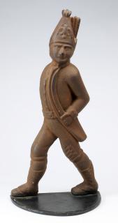 Appraisal: Cast iron Hessian soldier doorstop h Figural andiron in the