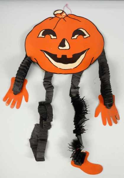 Appraisal: Cardboard Hot Foot Dancer Jack-O-Lantern Description American A few slight