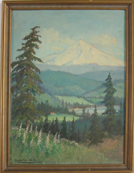 Appraisal: CLYDE LEON KELLER OIL ON BOARD Oregon - Mt Hood