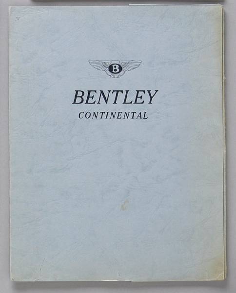 Appraisal: A Bentley Continental sales portfolio - blue card cover with