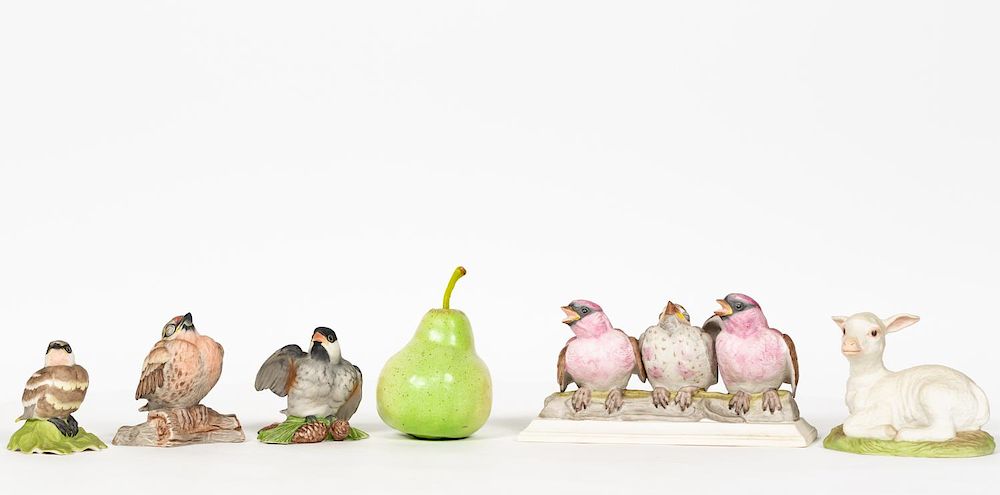 Appraisal: Five Boehm Fledgling Bird Porcelain Figurines Boehm American founded A