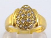 Appraisal: An carat gold and diamond ring the pear shaped bezel