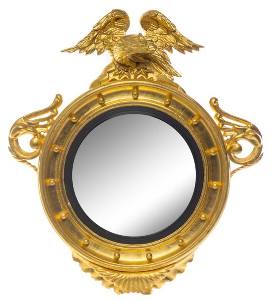 Appraisal: Sale Lot A Federal Style Giltwood Girandole Mirror the convex