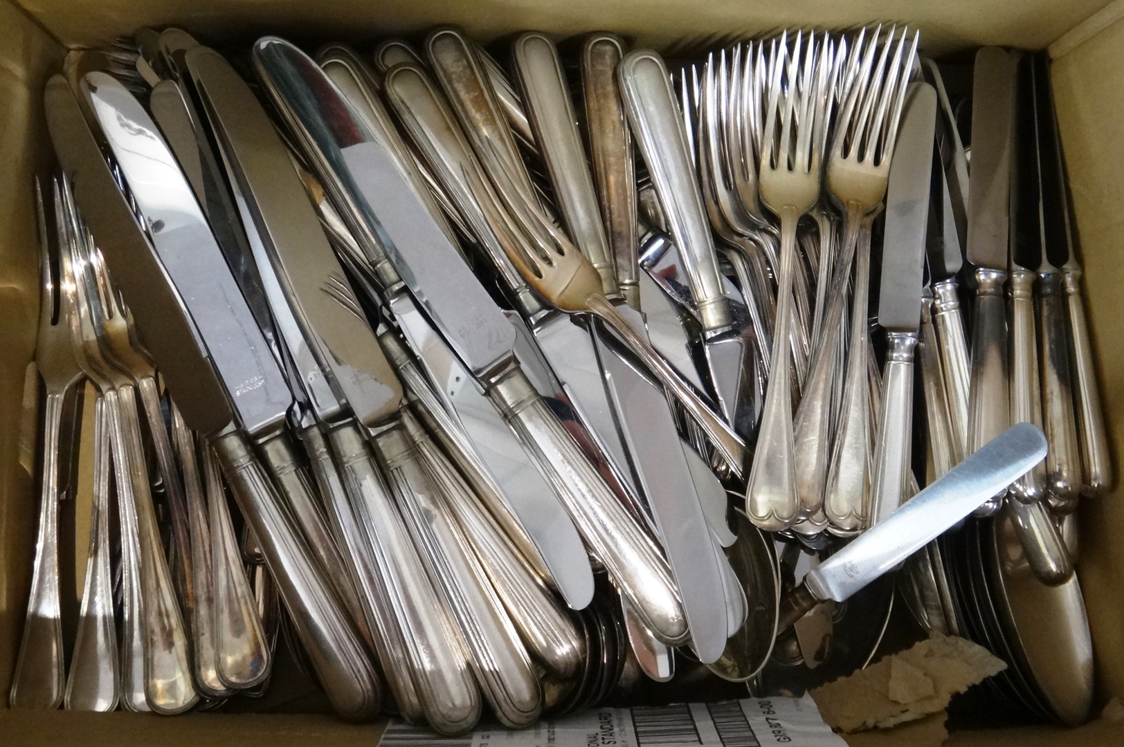 Appraisal: A quantity of plated reed edged pattern table flatware comprising