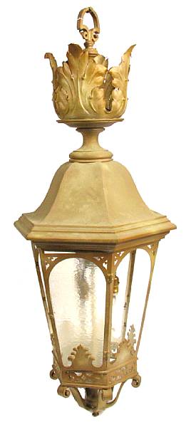 Appraisal: A gilt tole hexagonal lantern height ft in diameter in