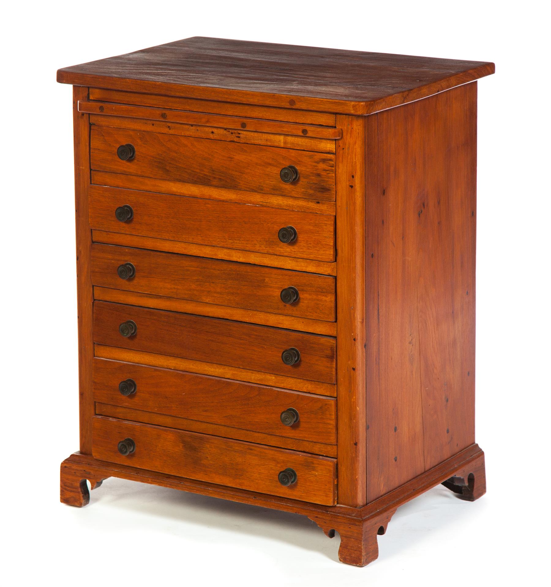 Appraisal: DIMINUTIVE AMERICAN BUTLER'S CHEST Mid th century mixed woods including