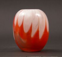 Appraisal: Labino Blown Glass Vase C Muted Flame a firey orange