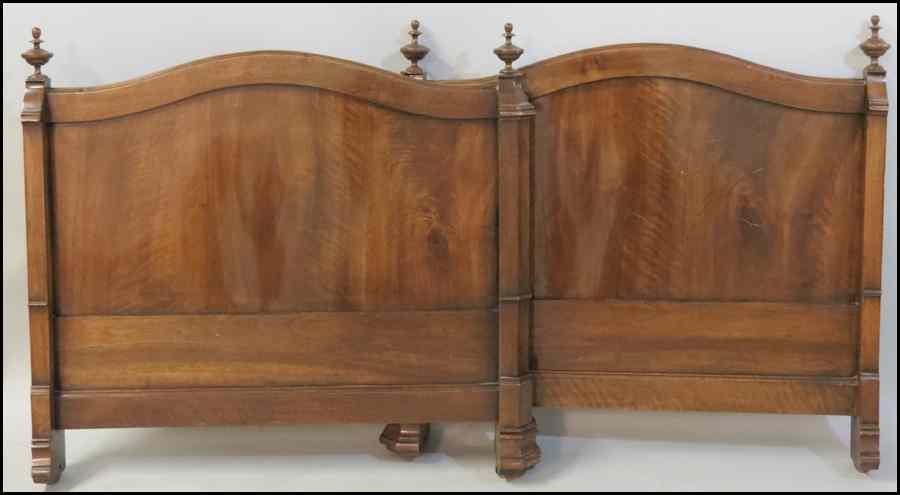 Appraisal: PAIR OF MAHOGANY HEADBOARDS H '' W '' D ''