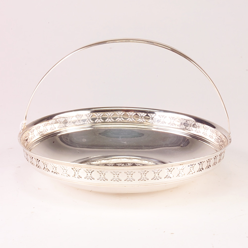 Appraisal: Tiffany Co Sterling silver handled basket with pierced rim decoration